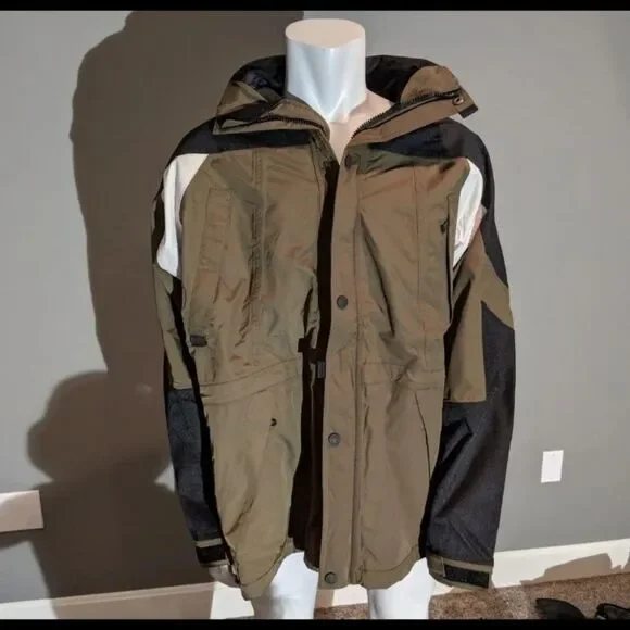 Cabelas Waterproof Jacket 4 in 1 Cold Weather Parka Jacket Coat Mens Large Tall - Picture 1 of 6